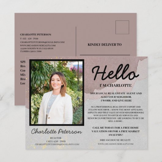 Aangepast Foto je huidige moderne onroerend goed i Briefkaart (Voorkant / Achterkant)