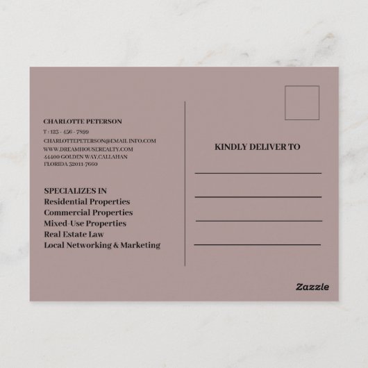 Aangepast Foto je huidige moderne onroerend goed i Briefkaart (Achterkant)