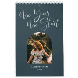 Aangepast foto-kalender voor geborsteld gebruik kalender