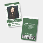 Aangepast foto kantoor bedrijf werknemer bar code badge (Voor- en achterkant)
