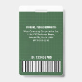Aangepast foto kantoor bedrijf werknemer bar code badge (Achterkant)
