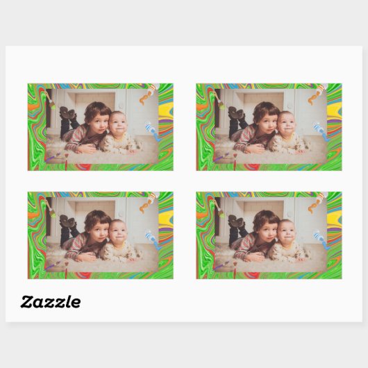 Aangepast foto-kleurig Paintborstelthema Rechthoekige Sticker (Vel)