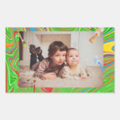 Aangepast foto-kleurig Paintborstelthema Rechthoekige Sticker (Voorkant)