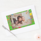 Aangepast foto-kleurig Paintborstelthema Rechthoekige Sticker (Envelop)