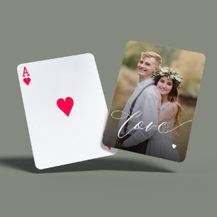 Aangepast foto-liefdesscript pokerkaarten