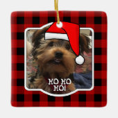 Aangepast foto-Lijst Land Red Buffalo Check Pset Keramisch Ornament (Voorkant)