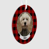 Aangepast foto-Lijst Land Red Buffalo Check Pset Ornament (voorkant)
