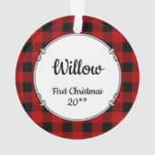 Aangepast foto-Lijst Land Red Buffalo Check Pset Ornament (achterkant)