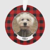 Aangepast foto-Lijst Land Red Buffalo Check Pset Ornament (voorkant)