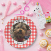 Aangepast foto-Lijst Land Red Buffalo Check Pset Papieren Bordje (Feest)