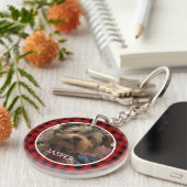 Aangepast foto-Lijst Land Red Buffalo Check Pset Sleutelhanger (Voorkant Rechts)