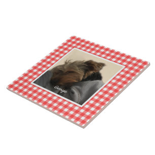 Aangepast foto-Lijst Land Red Buffalo Check Pset Tegeltje