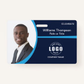 Aangepast foto-Logo streepjescode werknemer bedrij Badge (Voorkant)