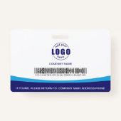 Aangepast foto-Logo streepjescode werknemer bedrij Badge (Achterkant)