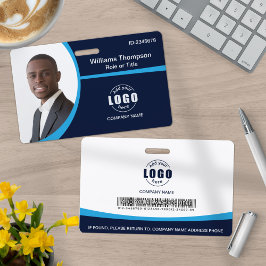 Aangepast foto-Logo streepjescode werknemer bedrij Badge