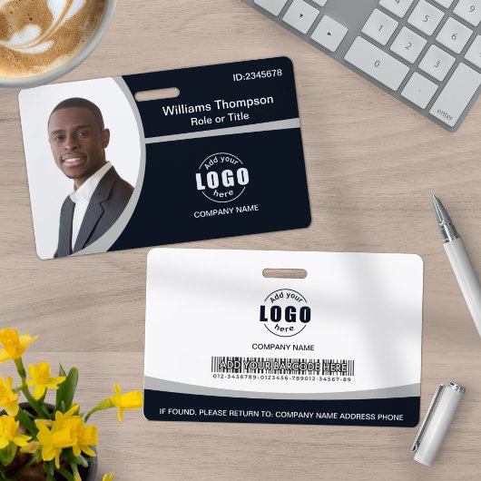 Aangepast foto logo streepjescode werknemer zakeli badge