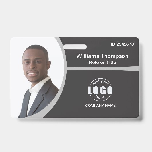 Aangepast foto logo streepjescode werknemer zakeli badge (Voorzijde)