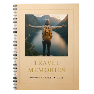 Aangepast foto minimalistische gouden reisjournaal notitieboek