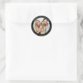 Aangepast foto Modern bruiloft Return-adres Ronde Sticker (Tas)