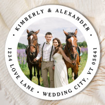 Aangepast foto Modern bruiloft Return-adres