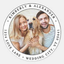 Aangepast foto Modern bruiloft Return-adres