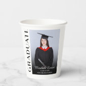 Aangepast foto Modern Elegant Senior Afstuderen De Papieren Bekers (Achterkant)
