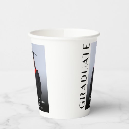 Aangepast foto Modern Elegant Senior Afstuderen De Papieren Bekers (Links)