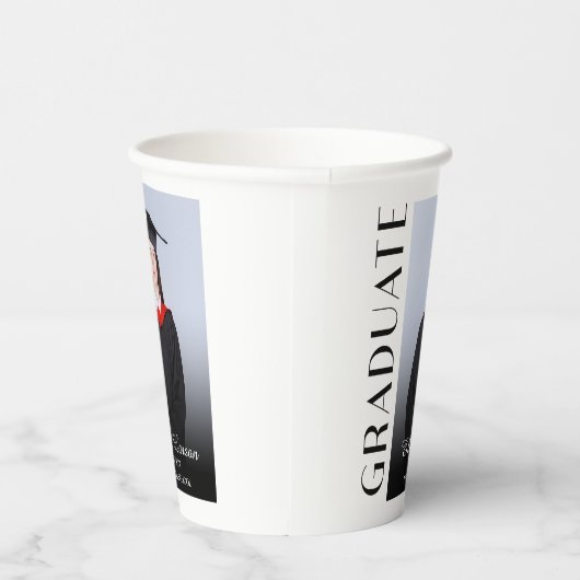 Aangepast foto Modern Elegant Senior Afstuderen De Papieren Bekers (Rechts)