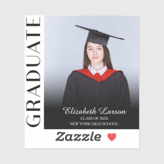 Aangepast foto Modern Elegant Senior Afstuderen De Sticker (Vel)