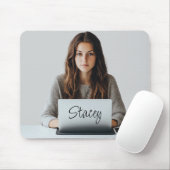 Aangepast foto monogram kantoorcadeau muismat (Met muis)
