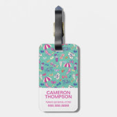 Aangepast foto-mooi zomerpatroon bagagelabel (Achterkant verticaal)