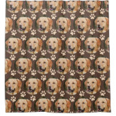Aangepast foto-patroonpatroon Dog Brown Douchegordijn (Voorkant)