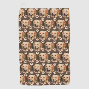 Aangepast foto-patroonpatroon Dog Brown Golfhanddoek