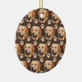 Aangepast foto-patroonpatroon Dog Brown Keramisch Ornament (Rechts)