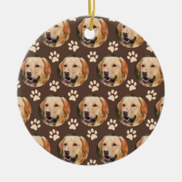 Aangepast foto-patroonpatroon Dog Brown Keramisch Ornament