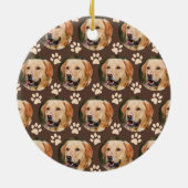 Aangepast foto-patroonpatroon Dog Brown Keramisch Ornament (Achterkant)