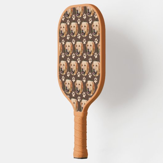Aangepast foto-patroonpatroon Dog Brown Pickleball Paddle (Links)
