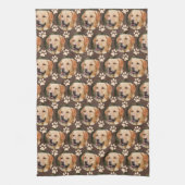 Aangepast foto-patroonpatroon Dog Brown Theedoek (Verticaal)