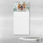 Aangepast foto-raster van Pet Magnetisch Notitieblok<br><div class="desc">Net patterned magnetisch blocnote kunt u op de koelkast houden. Magnetisch notebookpad op maat gemaakt met een foto van uw huisdier. Het document van het net blocnote voor het winkelen lijsten,  nota's,  en meer. Personaliseer met een huisfoto boven de bleke grijze netlijnen.</div>