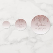 Aangepast foto-Roos Gold Glitter Drip 60th Birthda Confetti (Voorkanten)