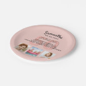 Aangepast foto-roos op feestdag gouden leuke feite papieren bordje (Gekanteld)