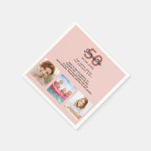 Aangepast foto-roos op feestdag gouden leuke feite servet (Hoek)