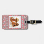 Aangepast foto Roze Elephant Patroon Bagagelabel (Voorkant horizontaal)