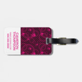 Aangepast foto roze Emo-patroon met cirkels Bagagelabel (Achterkant horizontaal)