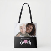 Aangepast foto-script met hart voor de beste moede tote bag (Voorkant)