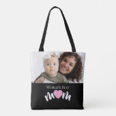 Aangepast foto-script met hart voor de beste moede tote bag (Achterkant)
