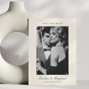 Aangepast Foto Script QR Ivory Elegante Trouw Save The Date