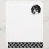 Aangepast foto-sjabloon met zwarte petten op grijs briefhoofd (Voorkant / Achterkant)