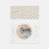 Aangepast foto-sjabloon op beige en pootjes en tek fleece deken (Voorkant)