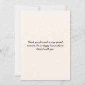 Aangepast foto SPECIAL MOMENT Hartelijk dank Bedankkaart (Achterkant)